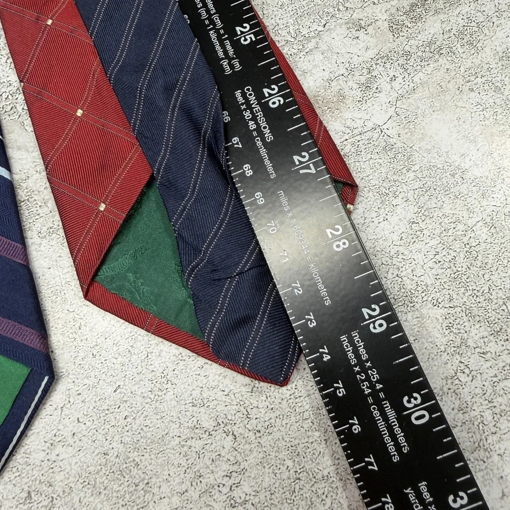Tommy Hilfiger Silk Tie Set Mens One Size Multicolor Striped Made In USA Necktie
